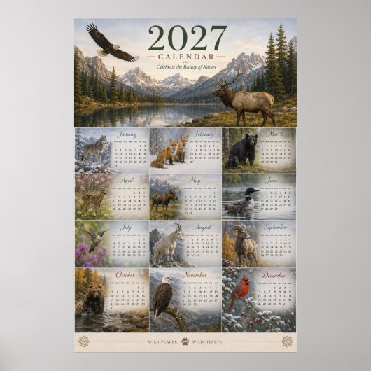 Calendrier mural faune 2027 Poster (Devant)