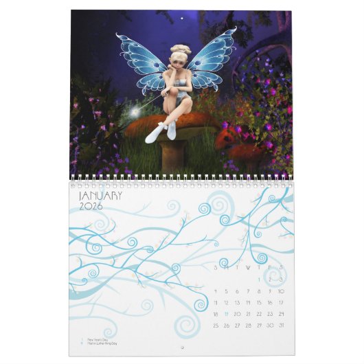 Calendrier Mural fées et anges 2008 (Jan 2026)