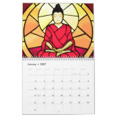 Calendrier Mural Fenêtre en tache du bouddha de Bali (Jan 2027)