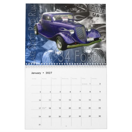 Calendrier Mural Fer américain (Jan 2027)