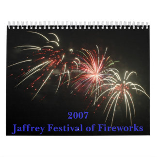Calendrier Mural Festival 2007 de Jaffrey des feux d'artifice