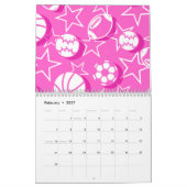 Calendrier Mural Filles de sport d'équipe (Feb 2027)