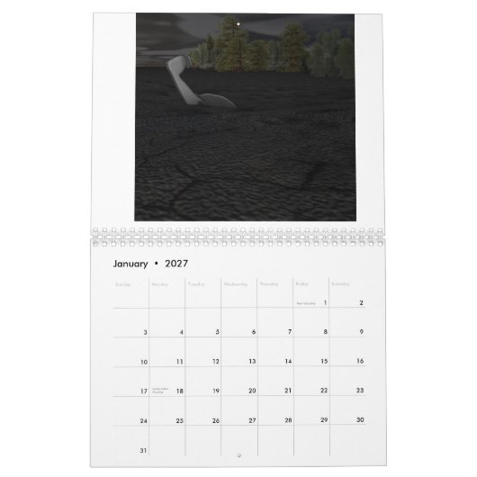 Calendrier Mural Fin du compte du monde vers le bas (Jan 2027)