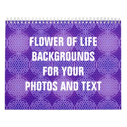 Calendrier Mural Fleur de vie - motif de timbre - violet (Protection)