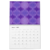 Calendrier Mural Fleur de vie - motif de timbre - violet (Mar 2027)