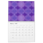 Calendrier Mural Fleur de vie - motif de timbre - violet (Feb 2027)