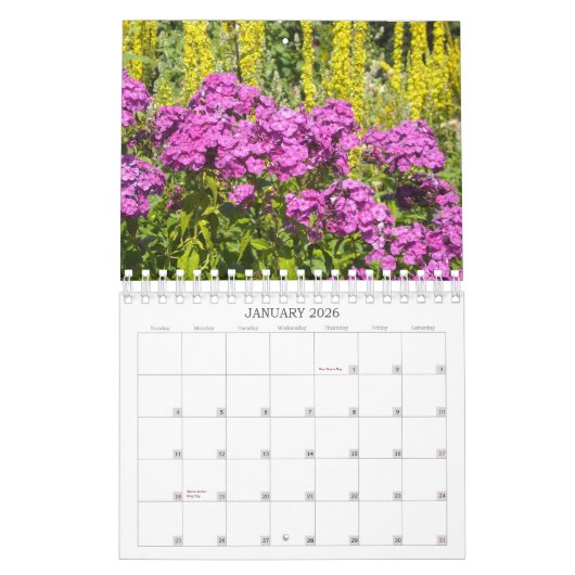 Calendrier Mural Fleurs (Jan 2026)