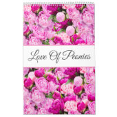 Calendrier Mural Fleurs de Pivoines (Protection)