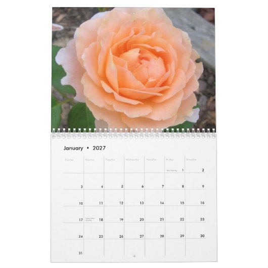 Calendrier Mural Fleurs en gros plan (Jan 2027)