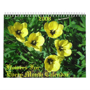 Calendrier Mural Fleurs Pour, Tous Les Mois Calendrier, 2008