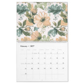 Calendrier mural floral Boho doux sur 18 mois (Feb 2027)
