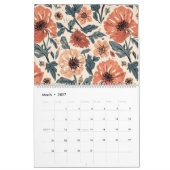Calendrier mural floral Boho doux sur 18 mois (Mar 2027)