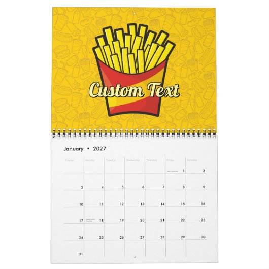 Calendrier Mural Frites (Jan 2027)