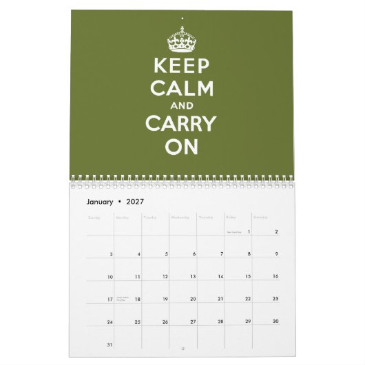 Calendrier Mural Gardez le calme et continuez (Jan 2027)