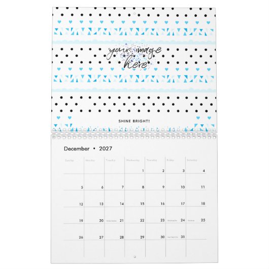 Calendrier Mural Géométrie bleue (Dec 2027)