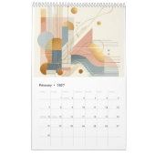 Calendrier mural géométrique moderne 2027 (Feb 2027)