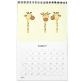 Calendrier Mural Giraffes 2014. Caricatures mignonnes. (Mar 2027)