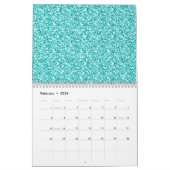 Calendrier Mural Girly, parties scintillantes bleues d'Aqua (Feb 2026)