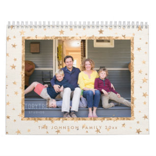 Calendrier Mural Golden Stars Photo Calendar Cream