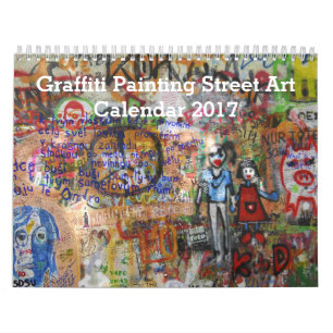 Calendrier Mural Graffiti coloré Peinture Street Art 2017