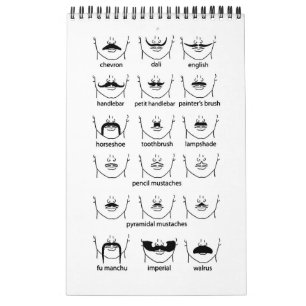 Calendrier Mural Graphique de Moustache