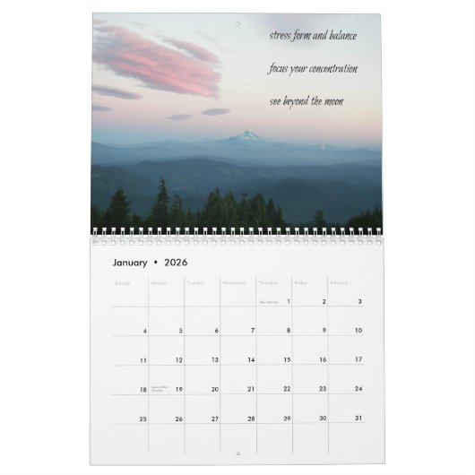 Calendrier Mural Hommage pour Miyamoto Musashi Haiku (Jan 2026)