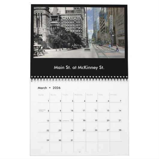 Calendrier Mural Houston - "alors et maintenant" classez (Mar 2026)