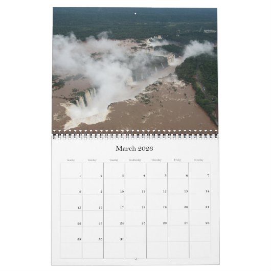 Calendrier Mural iguazu tombe 2026 (Mar 2026)