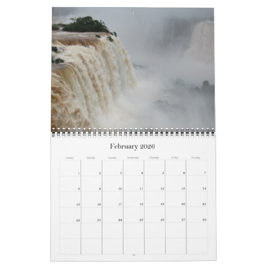 Calendrier Mural iguazu tombe 2026 (Feb 2026)