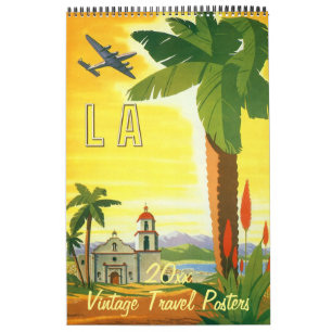 Calendrier Mural Illustration vintage Affiches de voyage internatio
