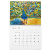 Calendrier mural imprimé par paon d'art 2014 (Feb 2026)