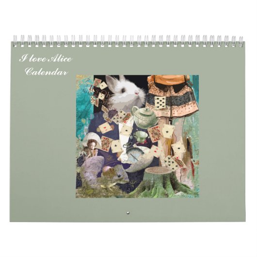 Calendrier Mural J'aime Alice au pays des merveilles (Protection)