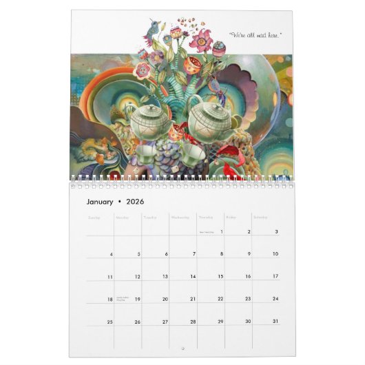 Calendrier Mural J'aime Alice au pays des merveilles (Jan 2026)