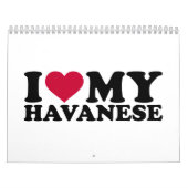 Calendrier Mural J'aime mon Havanese (Protection)