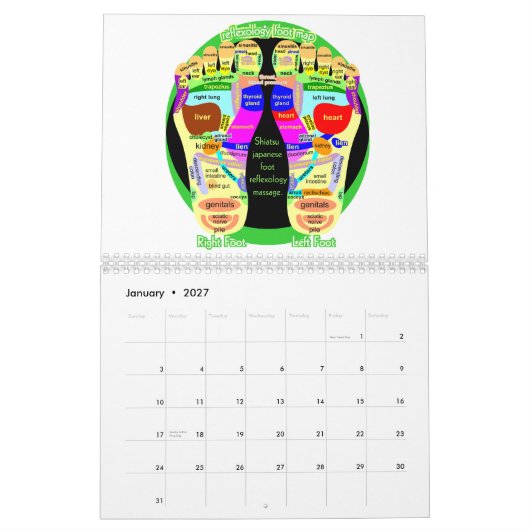 Calendrier Mural Japonais de santé (Jan 2027)