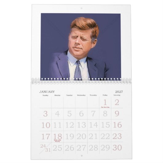CALENDRIER MURAL JFK S'EST RAPPELÉ 1963 - 2013 (Jan 2027)