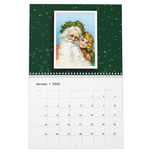 Calendrier Mural Jolly Ol' St. Nicholas Noël toute l'année (Jan 2026)