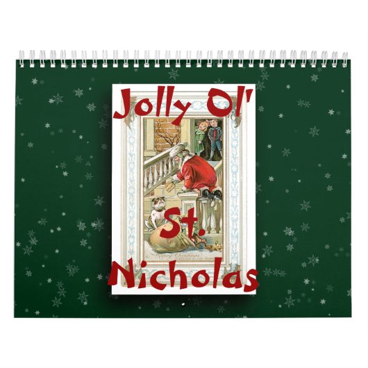 Calendrier Mural Jolly Ol' St. Nicholas Noël toute l'année (Protection)
