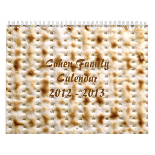 Calendrier mural juif de pain azyme, personnaliser