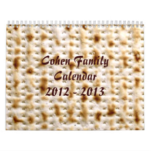 Calendrier mural juif FAIT SUR COMMANDE de pain