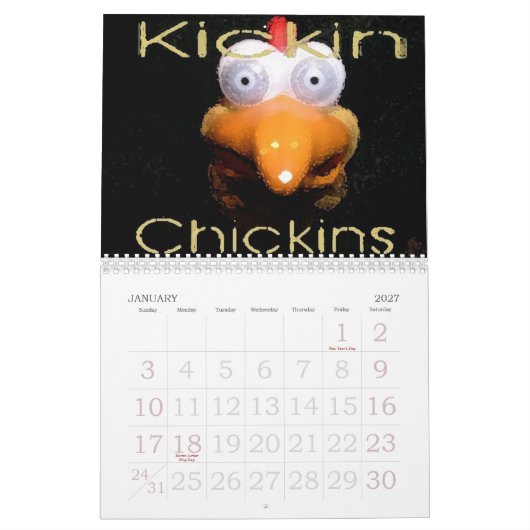 Calendrier Mural Kickin Chickins Calander (Jan 2027)