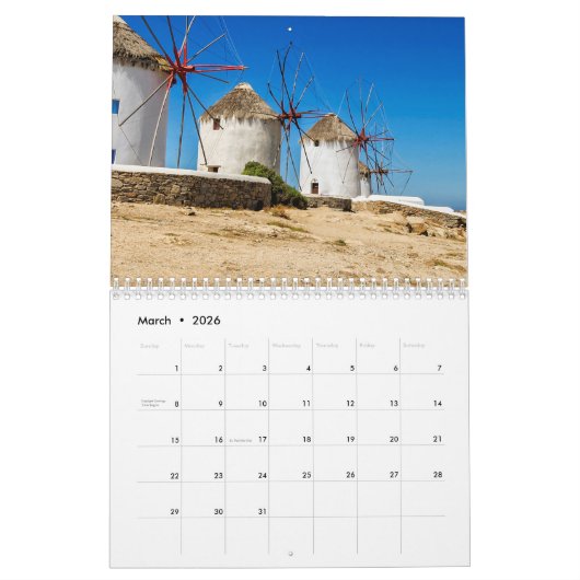 Calendrier Mural La Grèce (Mar 2026)