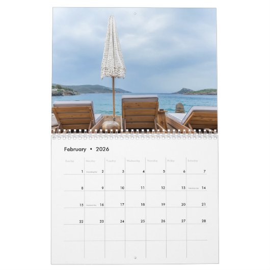 Calendrier Mural La Grèce (Feb 2026)