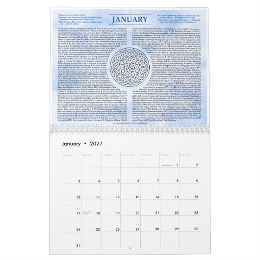 Calendrier Mural La roue mystique de l'année 2014 (Jan 2027)
