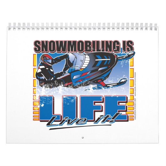 Calendrier Mural LA SNOWMOBILING-ÊTRE-VIE-zazz (Protection)
