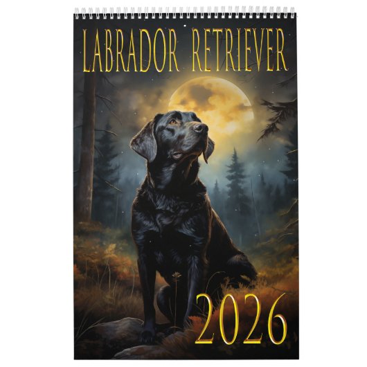 Calendrier mural Labrador retriever 2026 (Protection)