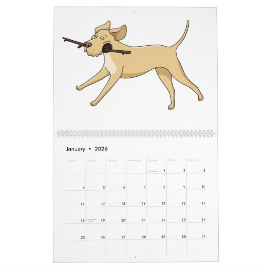 Calendrier Mural Labrador Retriever Calender (Jan 2026)