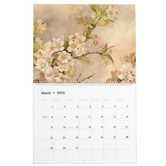 Calendrier Mural L'art de Paul de Longpré (Mar 2026)