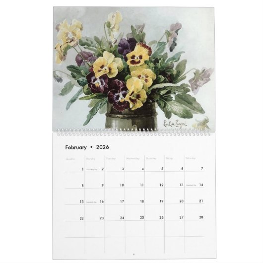 Calendrier Mural L'art de Paul de Longpré (Feb 2026)