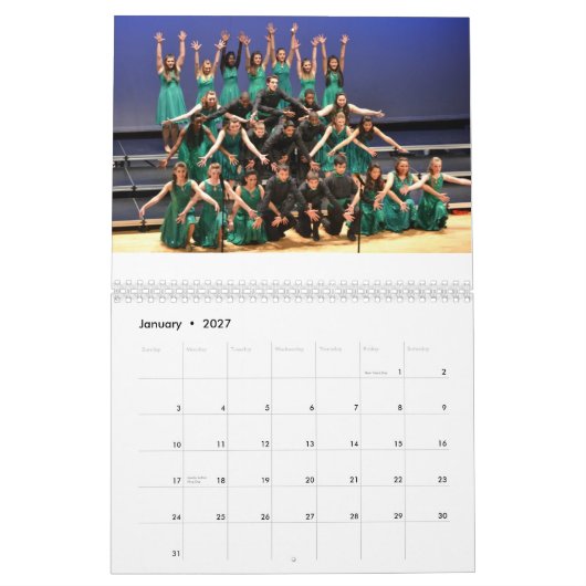 Calendrier Mural Le choeur 2014 d'exposition du Tuscarora HS (Jan 2027)